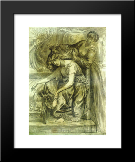 Desdemona`S Death Song 20x24 Black Modern Wood Framed Art Print Poster by Rossetti, Dante Gabriel