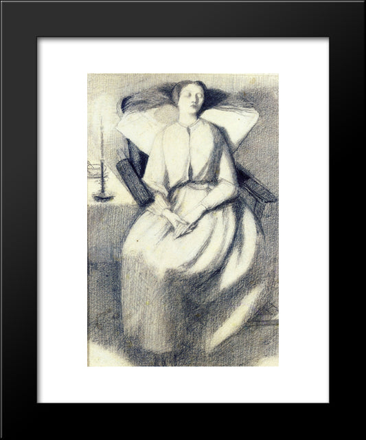 Elizabeth Siddal Seated In A Chair 20x24 Black Modern Wood Framed Art Print Poster by Rossetti, Dante Gabriel