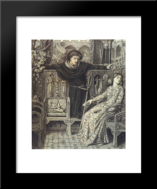 Hamlet And Ophelia 20x24 Black Modern Wood Framed Art Print Poster by Rossetti, Dante Gabriel