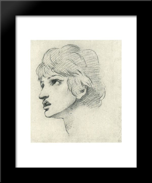 Head Of A Youth 20x24 Black Modern Wood Framed Art Print Poster by Rossetti, Dante Gabriel