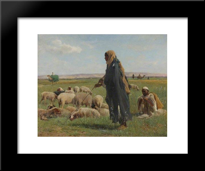 Arab Shepherds 20x24 Black Modern Wood Framed Art Print Poster by Bates, David