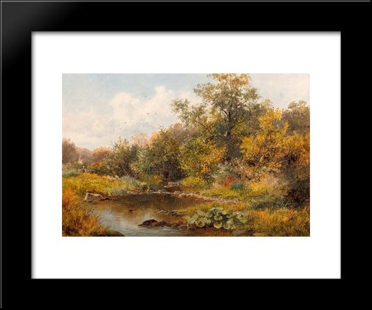 Brook At Old Storridge, Worcestershire 20x24 Black Modern Wood Framed Art Print Poster by Bates, David