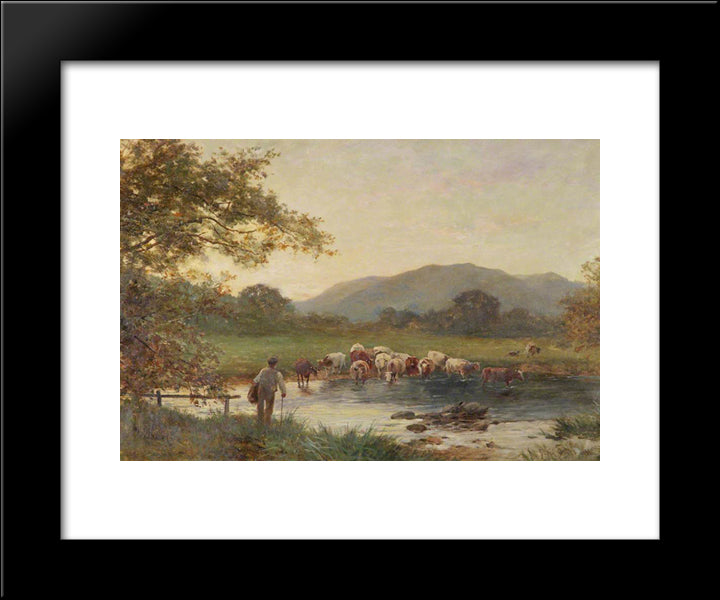 Crossing The Severn 20x24 Black Modern Wood Framed Art Print Poster by Bates, David