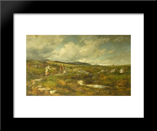 Hay Time On The High Moors 20x24 Black Modern Wood Framed Art Print Poster by Bates, David