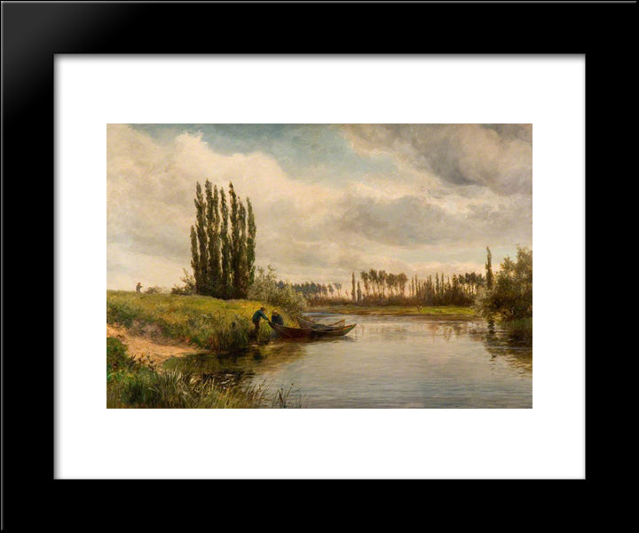 Joinville On The River Marne 20x24 Black Modern Wood Framed Art Print Poster by Bates, David