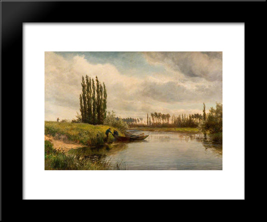 Joinville On The River Marne 20x24 Black Modern Wood Framed Art Print Poster by Bates, David