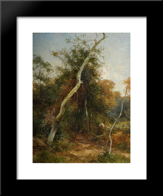 Mending The Fence, Sutton Park 20x24 Black Modern Wood Framed Art Print Poster by Bates, David