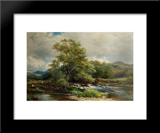 The Banks Of The Brathay, Ambleside, Westmoreland 20x24 Black Modern Wood Framed Art Print Poster by Bates, David