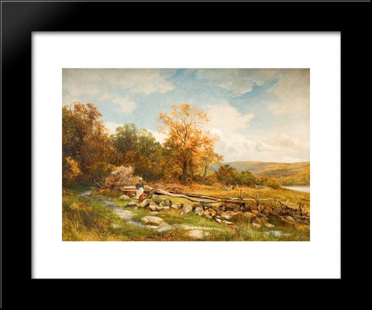 Tidal Fence On The River Conway, Bachlediog 20x24 Black Modern Wood Framed Art Print Poster by Bates, David