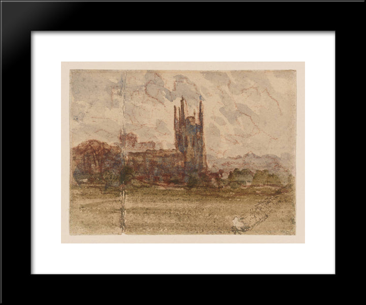 A Church (Possibly At Wrexham) 20x24 Black Modern Wood Framed Art Print Poster by Cox, David