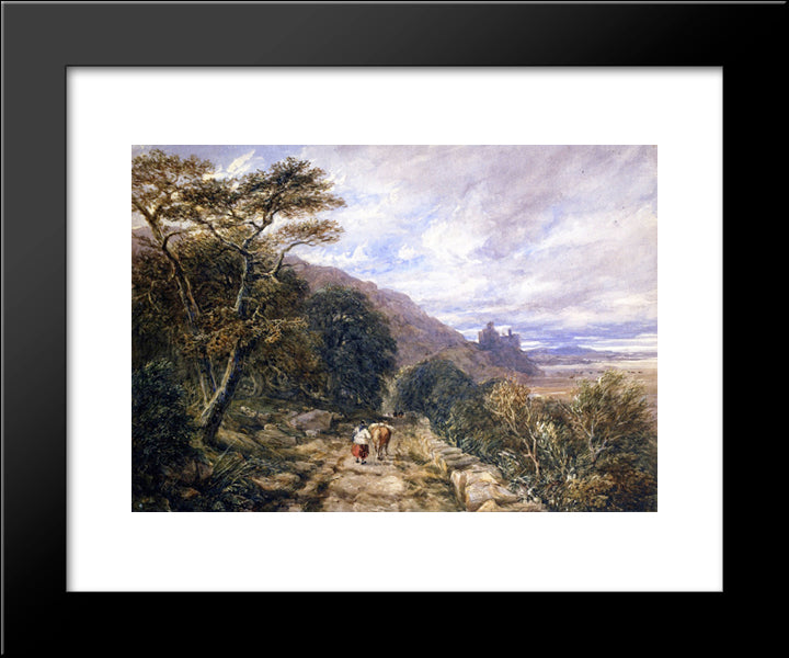 A Country Track Leading To Harlech Castle 20x24 Black Modern Wood Framed Art Print Poster by Cox, David