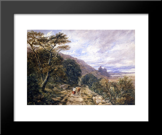 A Country Track Leading To Harlech Castle 20x24 Black Modern Wood Framed Art Print Poster by Cox, David