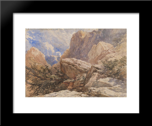 A Mountain Landscape 20x24 Black Modern Wood Framed Art Print Poster by Cox, David