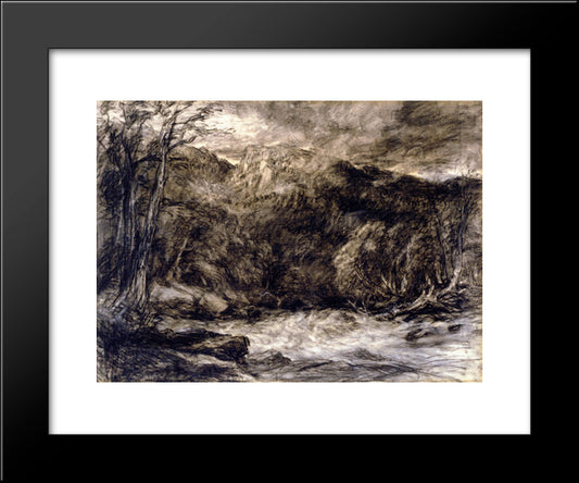 A Mountain Torrent 20x24 Black Modern Wood Framed Art Print Poster by Cox, David