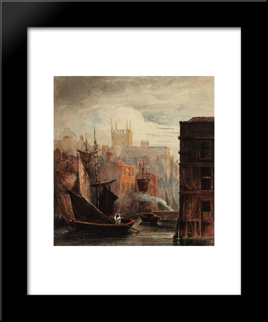 A River Scene 20x24 Black Modern Wood Framed Art Print Poster by Cox, David