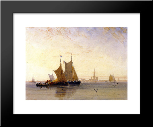 Antwerp, Morning 20x24 Black Modern Wood Framed Art Print Poster by Cox, David