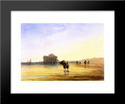 Calais Sands With Fort Rouge 20x24 Black Modern Wood Framed Art Print Poster by Cox, David