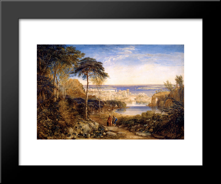 Carthage. Aeneas And Achates 20x24 Black Modern Wood Framed Art Print Poster by Cox, David