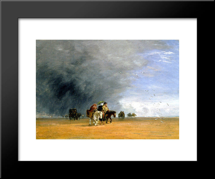 Crossing The Sands 20x24 Black Modern Wood Framed Art Print Poster by Cox, David