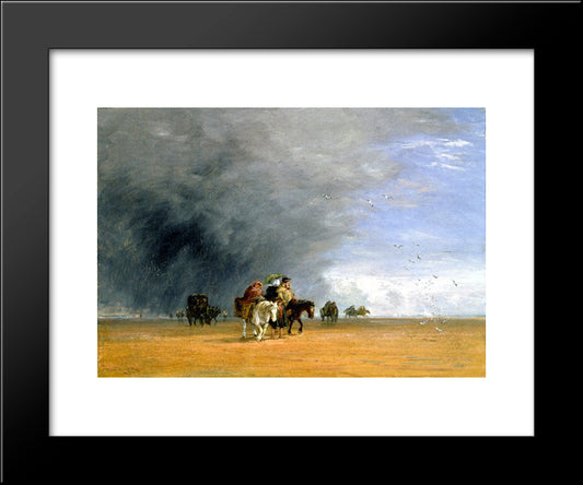 Crossing The Sands 20x24 Black Modern Wood Framed Art Print Poster by Cox, David