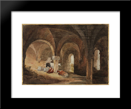 Crypt Of Kirkstall Abbey (After J.M.W. Turner) 20x24 Black Modern Wood Framed Art Print Poster by Cox, David