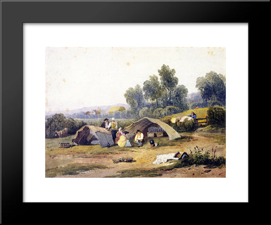 Gipsies On Dulwich Common 20x24 Black Modern Wood Framed Art Print Poster by Cox, David