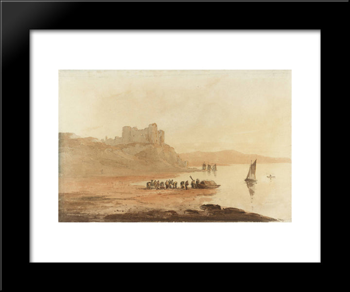 Harlech Castle, Wales 20x24 Black Modern Wood Framed Art Print Poster by Cox, David