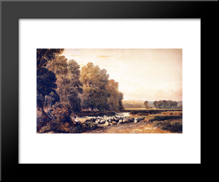 Lugg Meadows, Near Hereford 20x24 Black Modern Wood Framed Art Print Poster by Cox, David