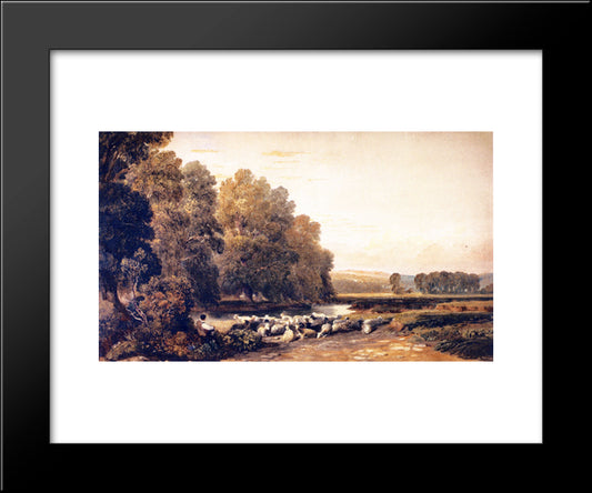 Lugg Meadows, Near Hereford 20x24 Black Modern Wood Framed Art Print Poster by Cox, David