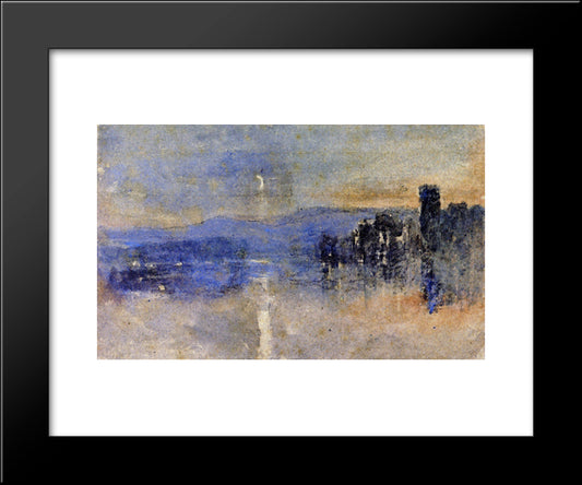 Moonlight Landscape 20x24 Black Modern Wood Framed Art Print Poster by Cox, David