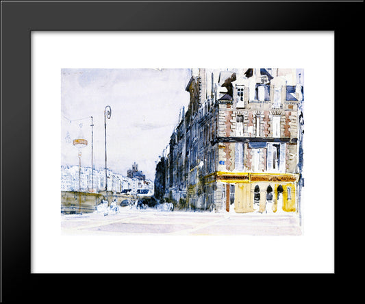 Near The Pont D'Arcole, Paris 20x24 Black Modern Wood Framed Art Print Poster by Cox, David