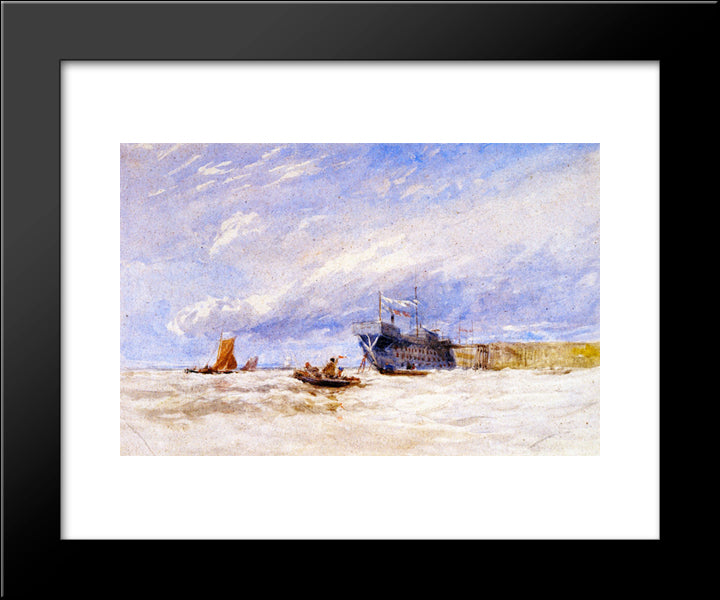 On The Medway 20x24 Black Modern Wood Framed Art Print Poster by Cox, David
