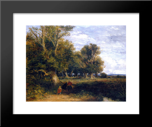 Outskirts Of A Wood, With Gypsies 20x24 Black Modern Wood Framed Art Print Poster by Cox, David