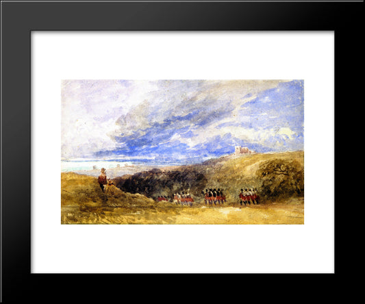 Peace And War. Lympne Church And Castle 20x24 Black Modern Wood Framed Art Print Poster by Cox, David