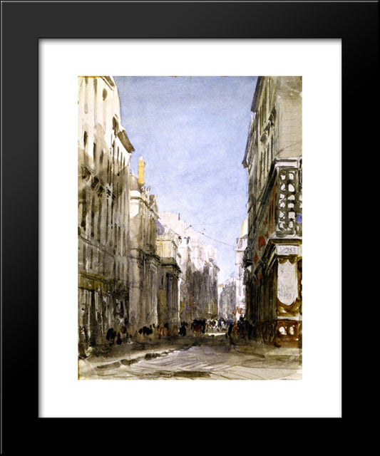Place Du Palais Royal, Paris 20x24 Black Modern Wood Framed Art Print Poster by Cox, David