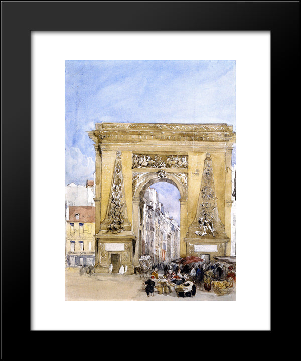 Porte St. Denis, Paris 20x24 Black Modern Wood Framed Art Print Poster by Cox, David