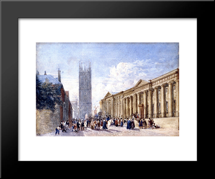 St. Mary'S Church And The Shire Hall, Warwick 20x24 Black Modern Wood Framed Art Print Poster by Cox, David