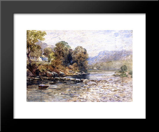 Stepping Stones, Bettws-Y-Coed 20x24 Black Modern Wood Framed Art Print Poster by Cox, David