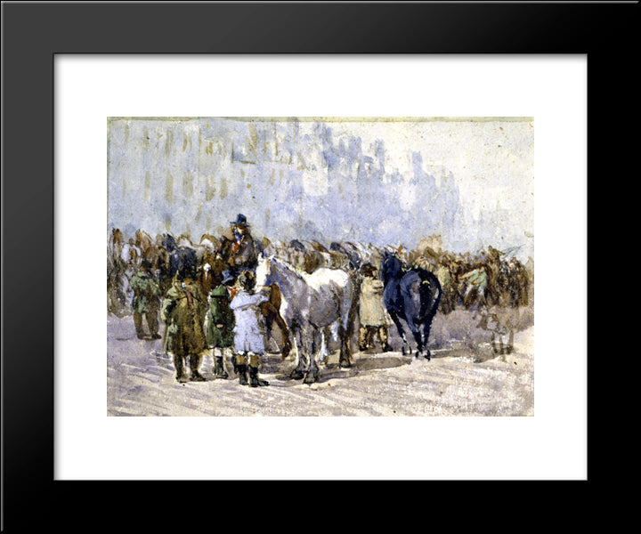 The Birmingham Horse Fair 20x24 Black Modern Wood Framed Art Print Poster by Cox, David