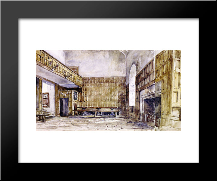 The Great Hall, Haddon 20x24 Black Modern Wood Framed Art Print Poster by Cox, David
