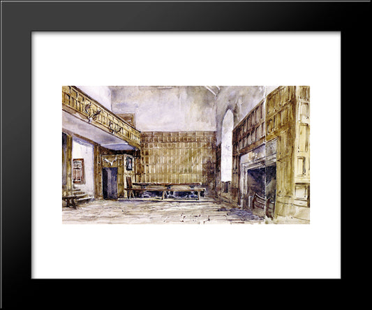 The Great Hall, Haddon 20x24 Black Modern Wood Framed Art Print Poster by Cox, David