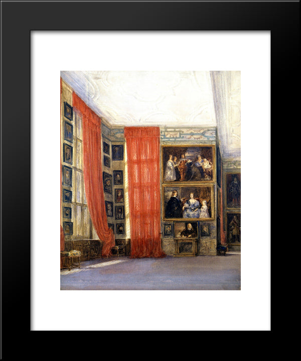 The Long Gallery, Hardwick Hall, Derbyshire 20x24 Black Modern Wood Framed Art Print Poster by Cox, David