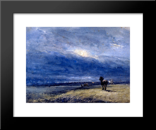 The Night Train 20x24 Black Modern Wood Framed Art Print Poster by Cox, David