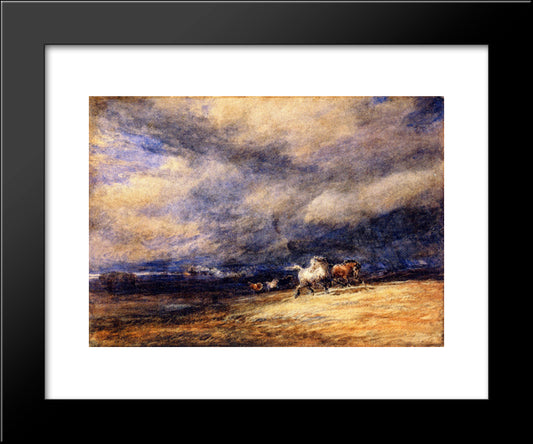 The Night Train 20x24 Black Modern Wood Framed Art Print Poster by Cox, David