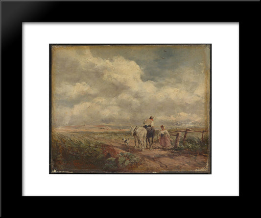The Road Across The Common 20x24 Black Modern Wood Framed Art Print Poster by Cox, David