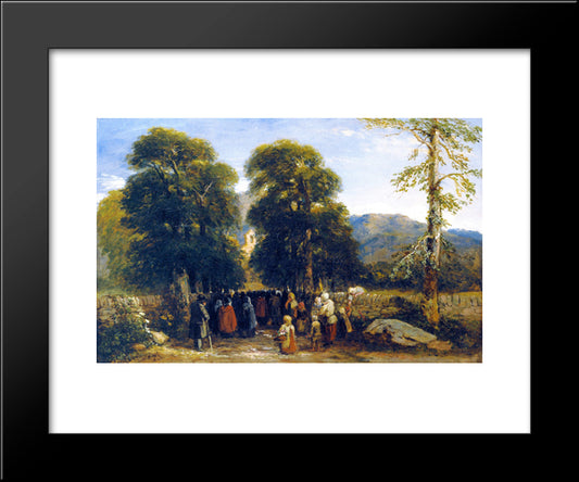 The Welsh Funeral 20x24 Black Modern Wood Framed Art Print Poster by Cox, David