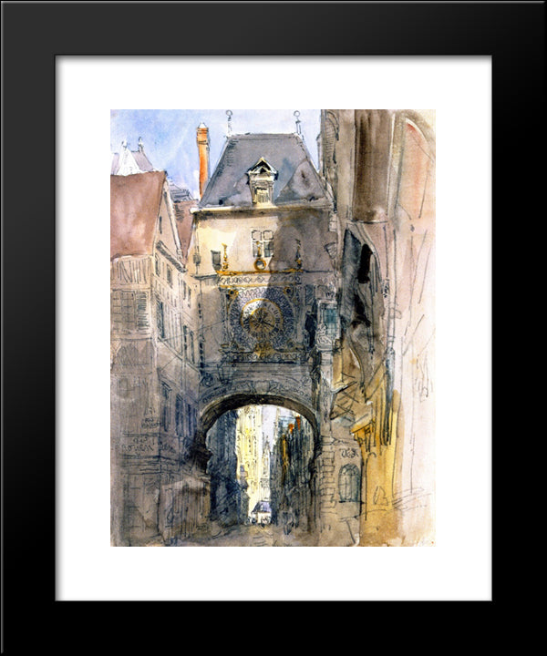 Tour D'Horloge, Rouen 20x24 Black Modern Wood Framed Art Print Poster by Cox, David