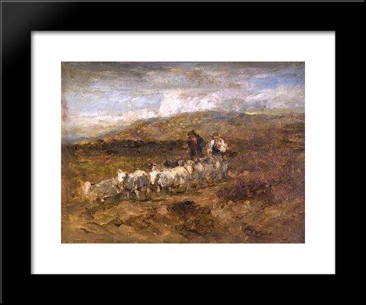 Welsh Shepherds 20x24 Black Modern Wood Framed Art Print Poster by Cox, David