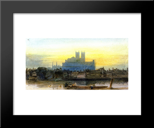 Westminster From Lambeth 20x24 Black Modern Wood Framed Art Print Poster by Cox, David