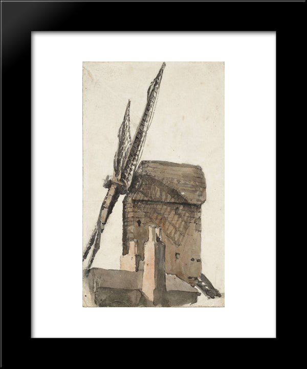 Windmill 20x24 Black Modern Wood Framed Art Print Poster by Cox, David